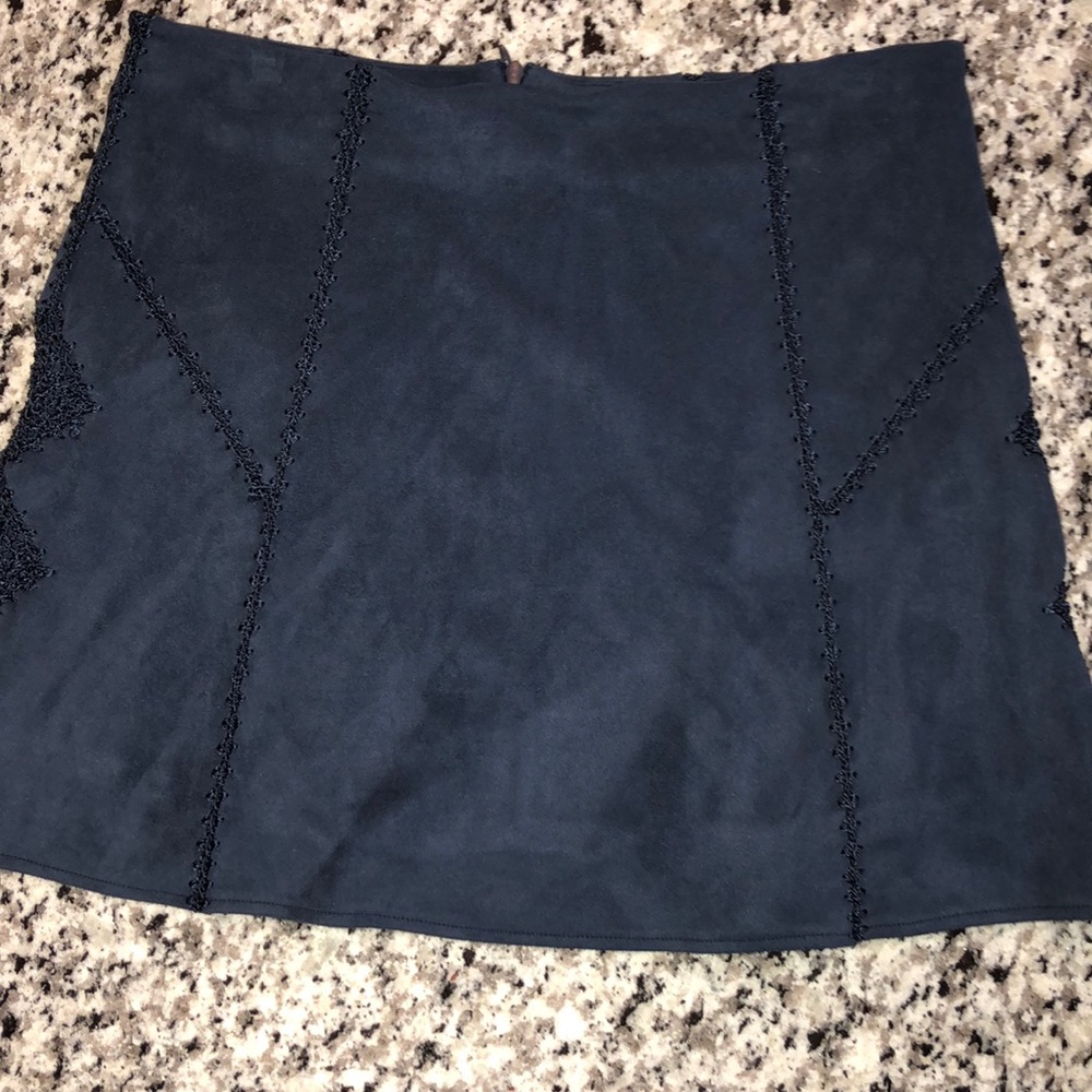 Navy suede skirt